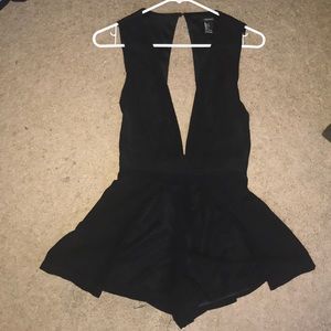 Black plunge romper